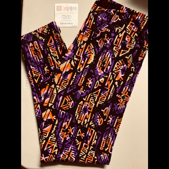 New Lularoe Leggings Aztec purple print - Picture 1 of 7